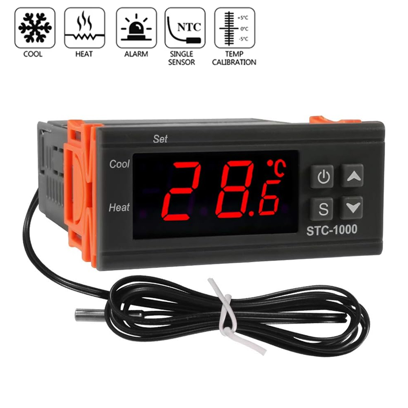 Lab Incubator - スマート STC-1000 温度コントローラー LED デジタルサーモスタット温度調節器インキュベーターリレー加熱および冷却 12