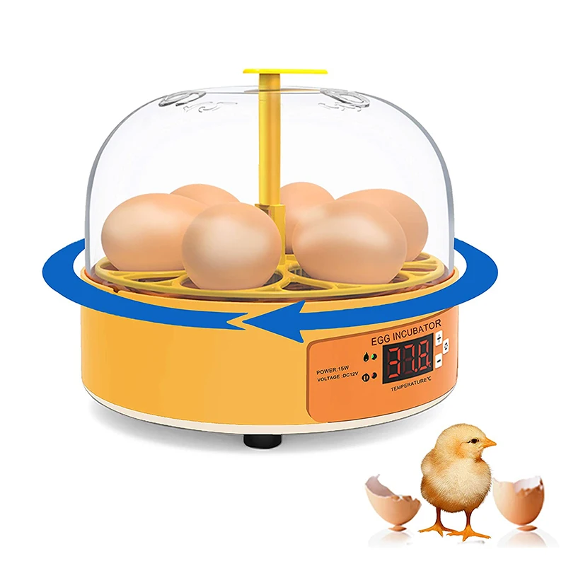 Lab Incubator - 鶏・アヒル・ガチョウ用孵卵器 6卵 自動転卵式 ミニ家庭用自動孵卵器