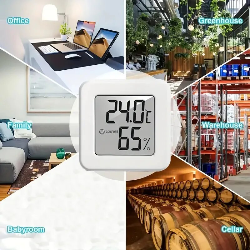 Thermometer Digital - デジタル湿度計温度計室内温度計温度ゲージミニ液晶気象ステーションセンサーホームルーム用湿度計