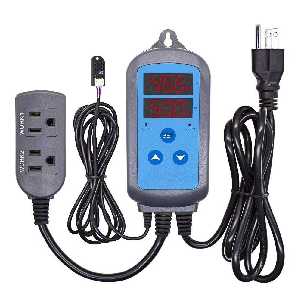 Thermometer Digital - IHC-200 デジタル二段階湿度コントローラー 加湿器 除湿器 コントローラー 温度計