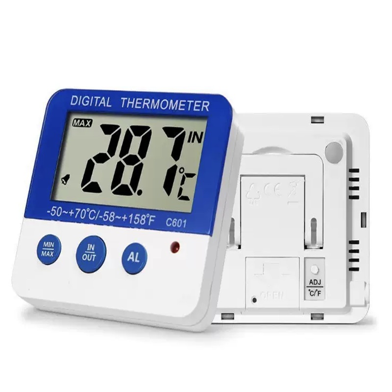 Thermometer Digital - LCDディスプレイデジタル冷蔵庫温度計、アラーム付き、最高最低温度表示、屋内屋外用冷凍庫温度計