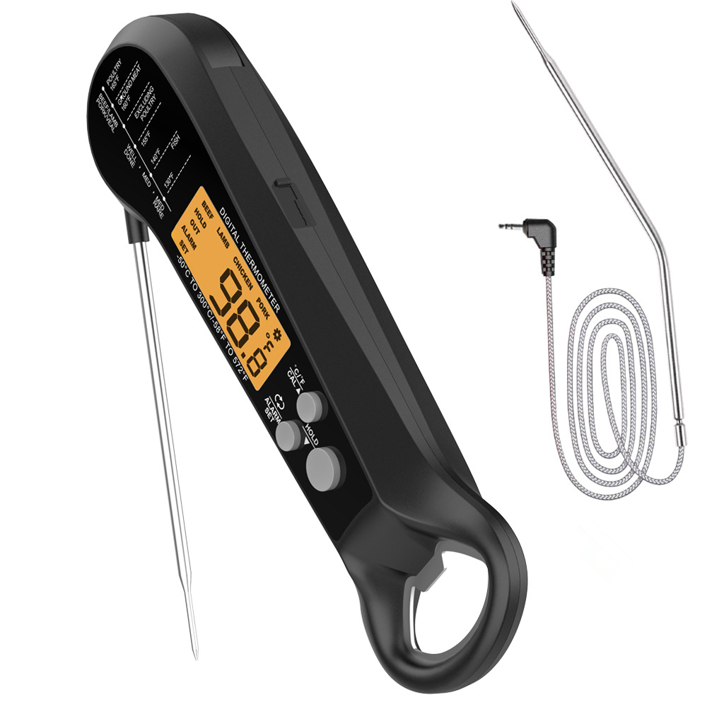 Thermometer Digital - ロングケーブルプロ仕様デジタル防水肉用温度計、2つのプローブ付きインスタント読み取りキッチン調理器具食品温度計