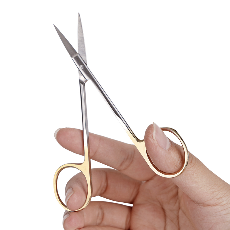 ステンレス鋼の医療外科用はさみ、直線または湾曲した先端、金メ - Medical Scissors のレビューと価格