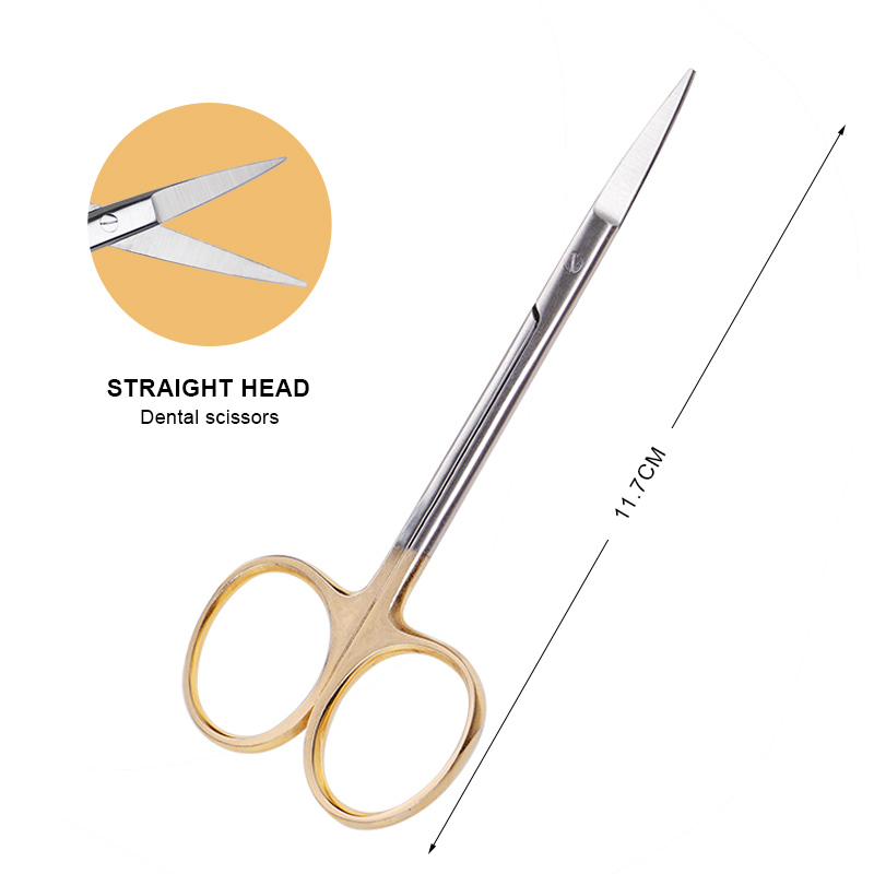 ステンレス鋼の医療外科用はさみ、直線または湾曲した先端、金メ - Medical Scissors のレビューと価格