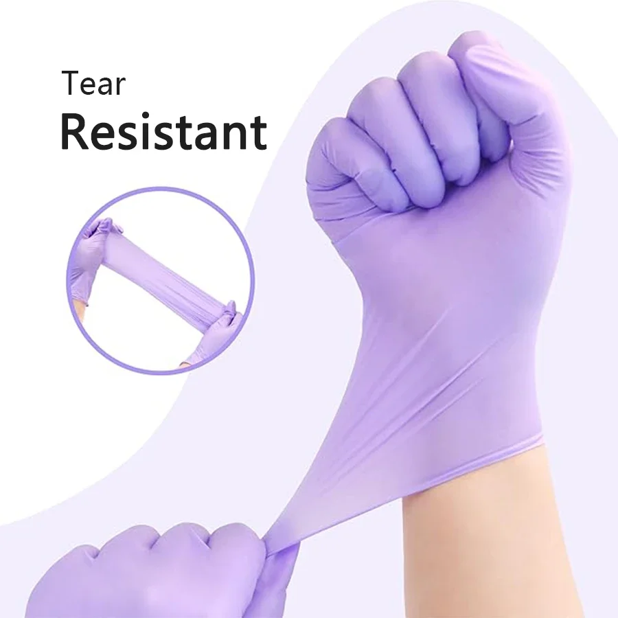 10-100 個使い捨て紫色ニトリル手袋ラテックスフリー防水 - Medical Gloves のレビューと価格