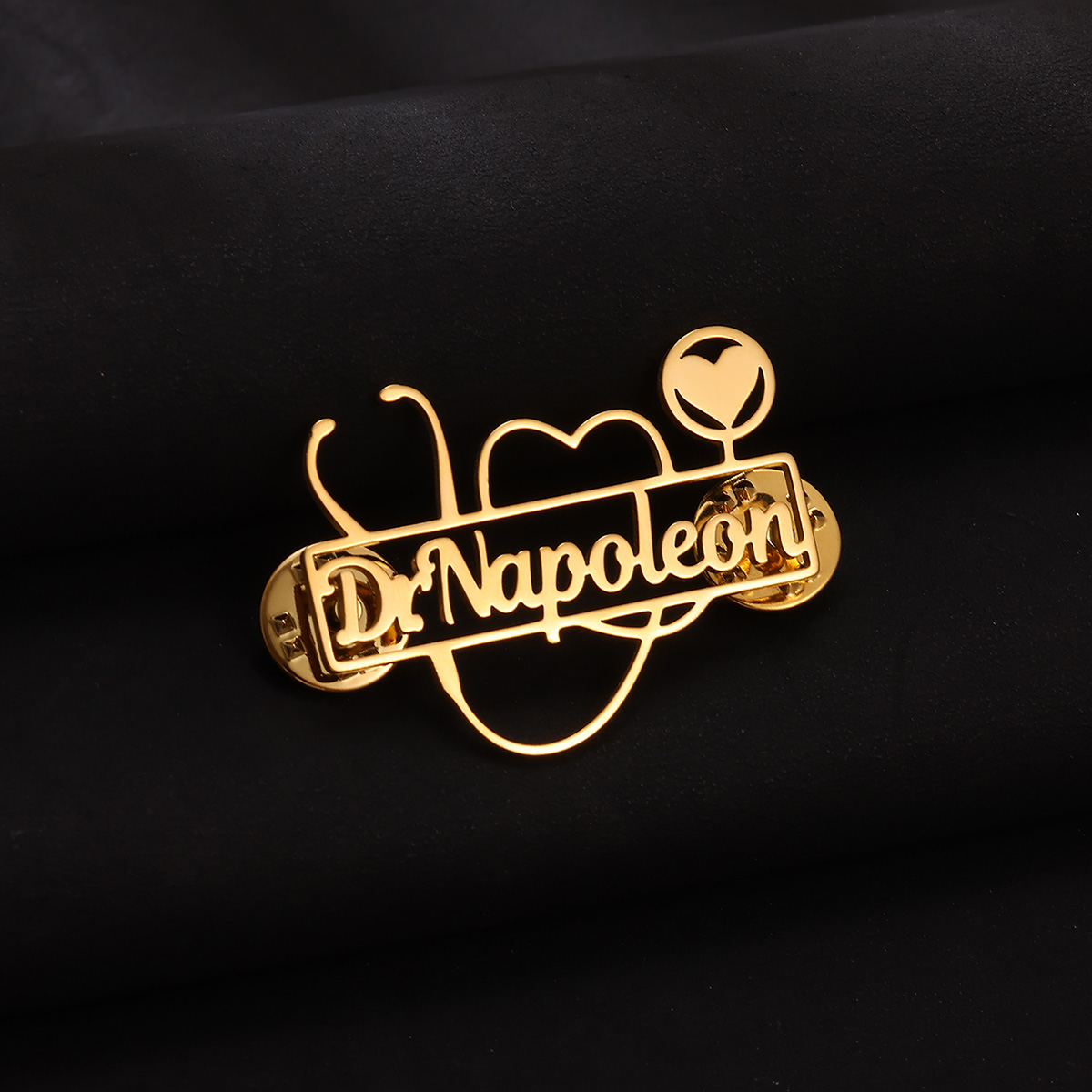 カスタム聴診器ブローチ、パーソナライズされたハートクロスピン - Stethoscope のレビューと価格