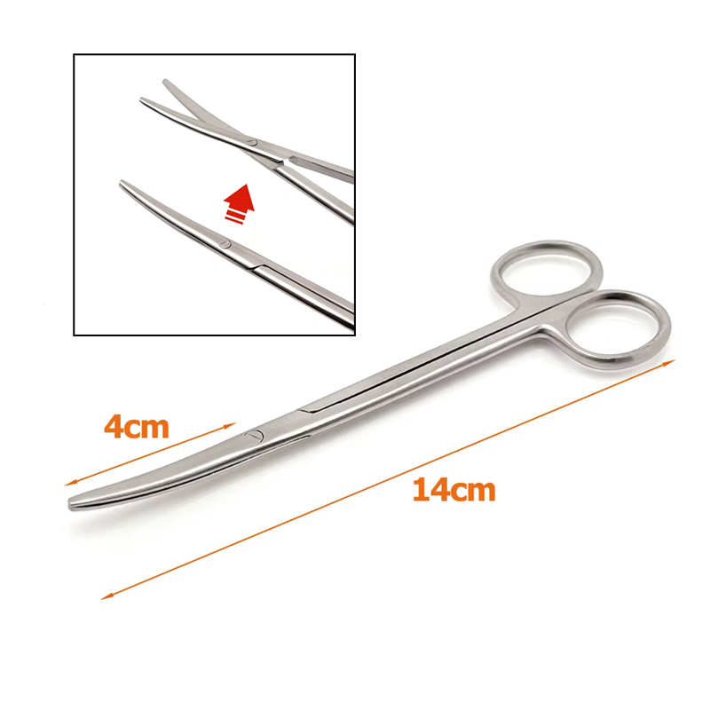 14CM TCメツェンバウムはさみ、湾曲した鈍い狭い先端、歯 - Medical Scissors のレビューと価格