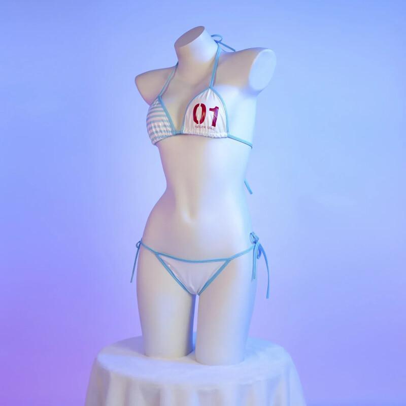 日本の可愛い女の子アニメコスプレ衣装レザービキニ背中開き包帯 - Bandage のレビューと価格
