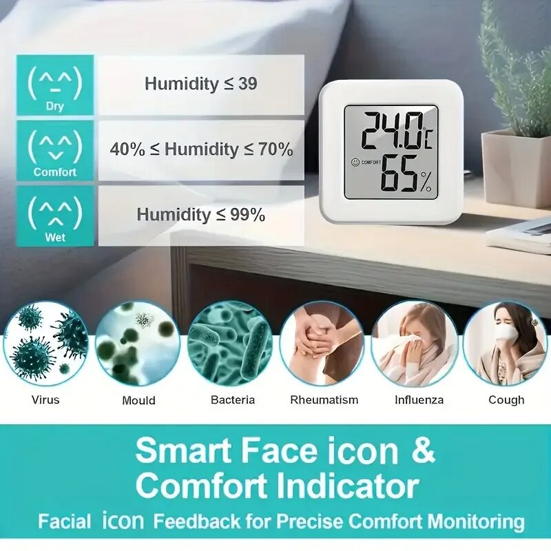 デジタル湿度計温度計室内温度計温度ゲージミニ液晶気象ステーシ - Thermometer Digital のレビューと価格