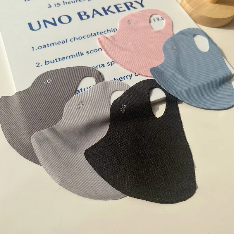 5色の糸入りアイスシルクマスク女性用ソリッドカラー通気性UV - Surgical Mask のレビューと価格