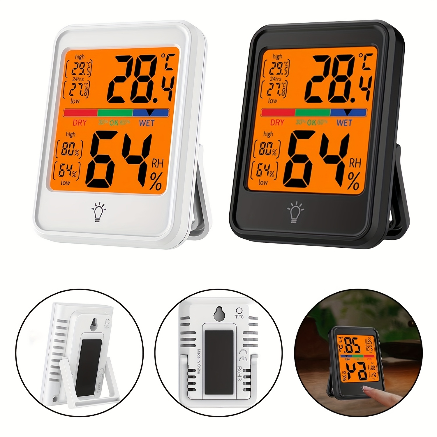 1個のデジタル温度計湿度計、室内温度計、AAA電池式（電池は - Thermometer Digital のレビューと価格