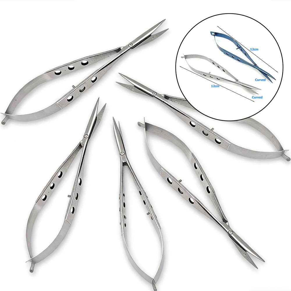5 個の結膜眼科はさみ鈍曲眼科手術器具ステンレス鋼チタン医療 - Medical Scissors のレビューと価格