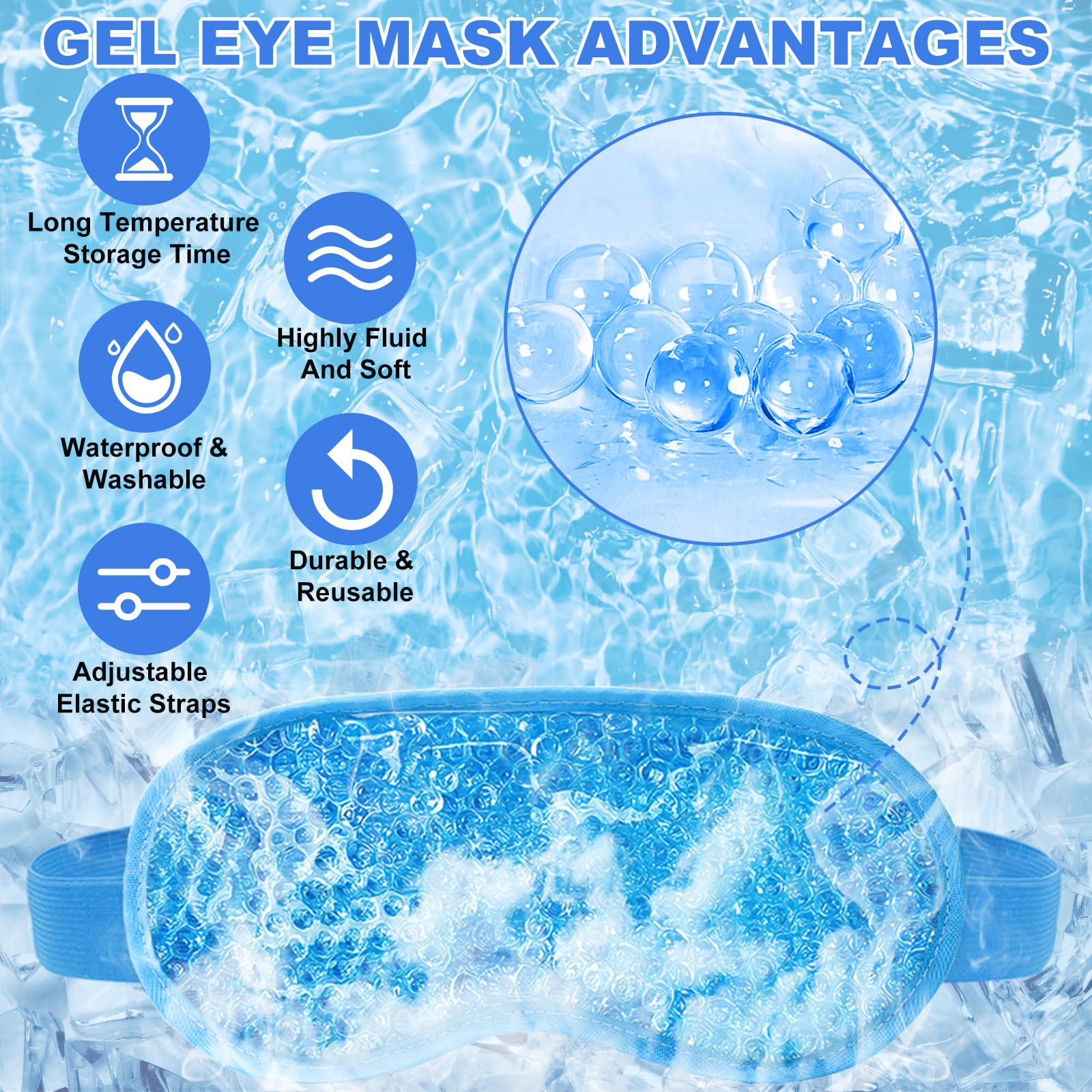目のむくみ解消冷却アイマスク、手術後の目元用冷感アイマスク、 - Surgical Mask のレビューと価格