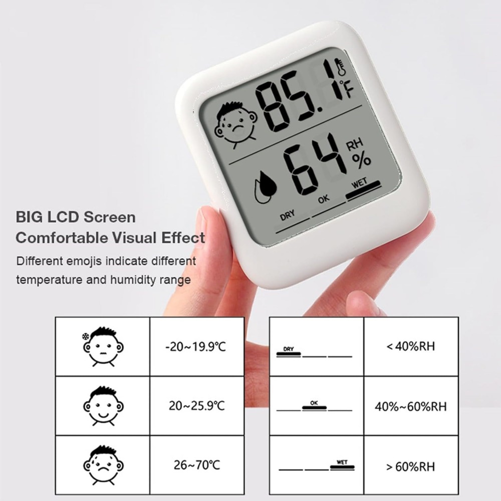 デジタル温度計＆湿度計2個セット、快適なフェイスディスプレイ - Thermometer Digital のレビューと価格
