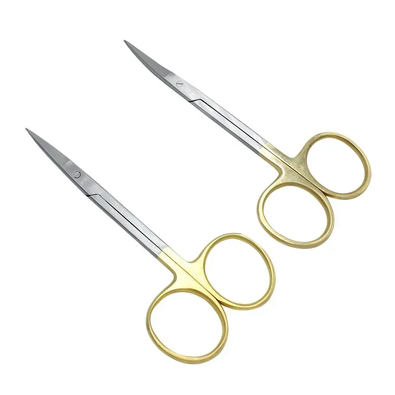 ステンレス鋼の歯科用外科用はさみ、直線または湾曲した先端、金 - Medical Scissors のレビューと価格